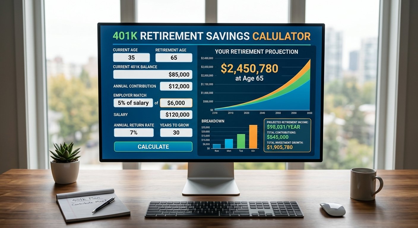 401k Retirement Savings Calculator